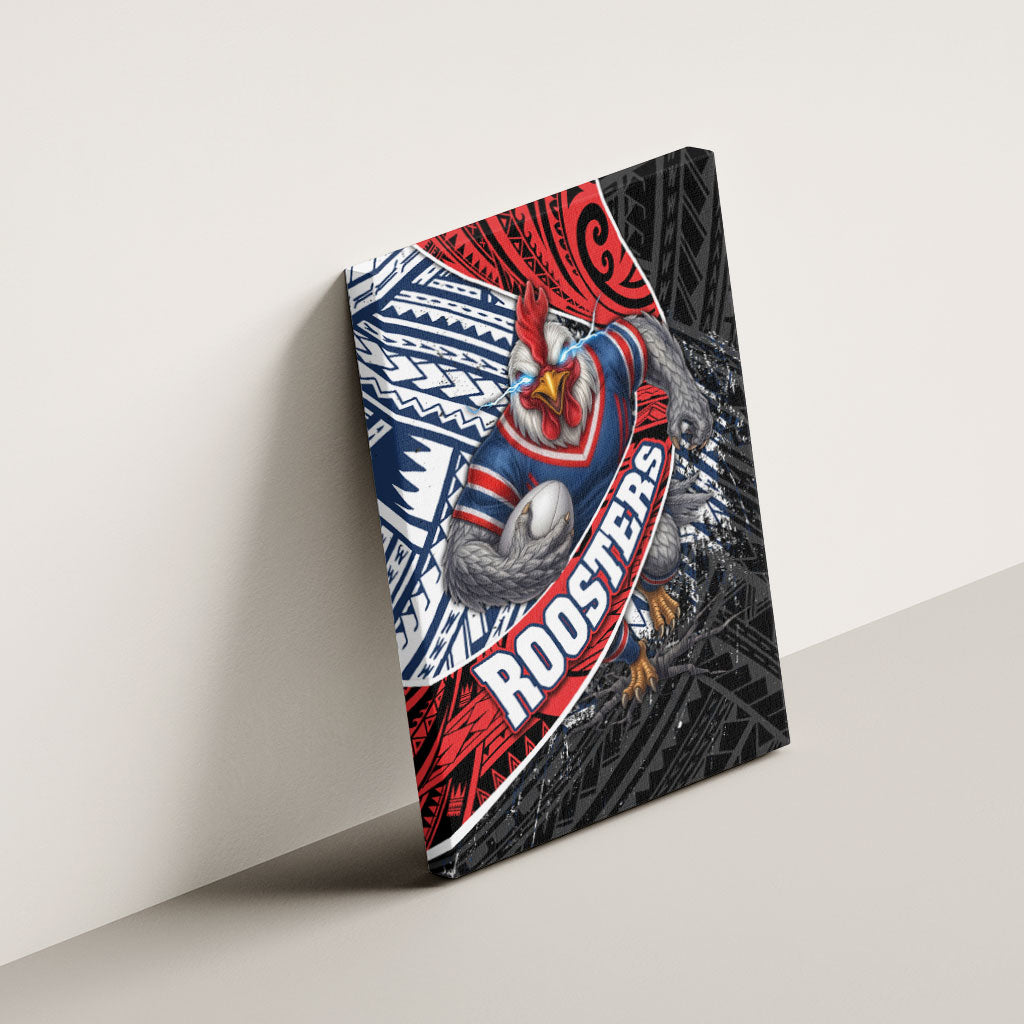 Sydney Roosters Rugby Mascot Canvas Wall Art Tribal Polynesian Power Art - Lightning Mascot