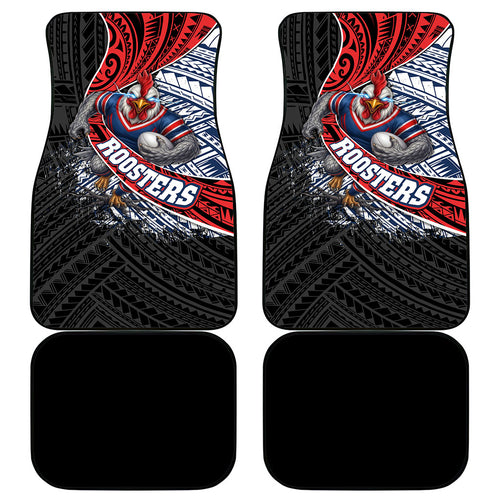 Sydney Roosters Rugby Mascot Car Mats Tribal Polynesian Power Art - Lightning Mascot