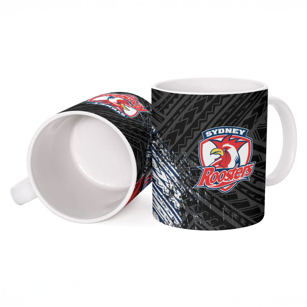 Sydney Roosters Rugby Mascot Ceramic Mug Tribal Polynesian Power Art - Lightning Mascot