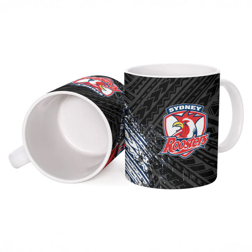 Sydney Roosters Rugby Mascot Ceramic Mug Tribal Polynesian Power Art - Lightning Mascot
