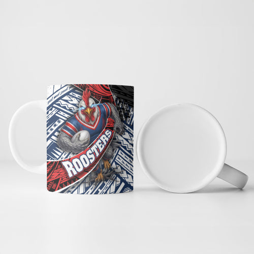Sydney Roosters Rugby Mascot Ceramic Mug Tribal Polynesian Power Art - Lightning Mascot