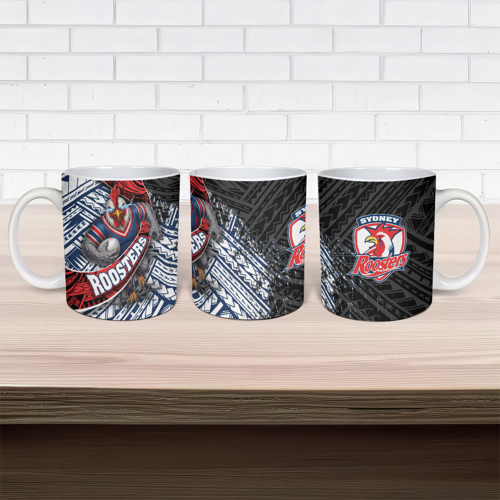 Sydney Roosters Rugby Mascot Ceramic Mug Tribal Polynesian Power Art - Lightning Mascot
