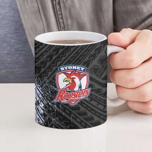 Sydney Roosters Rugby Mascot Ceramic Mug Tribal Polynesian Power Art - Lightning Mascot