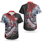 Sydney Roosters Rugby Mascot Couples Matching Mermaid Dress and Hawaiian Shirt Tribal Polynesian Power Art - Lightning Mascot