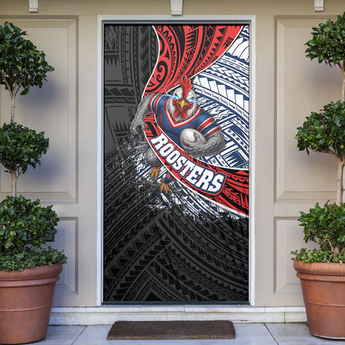 Sydney Roosters Rugby Mascot Door Cover Tribal Polynesian Power Art - Lightning Mascot