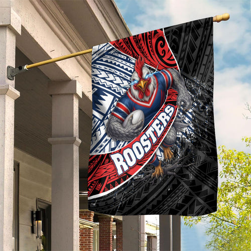 Sydney Roosters Rugby Mascot Garden Flag Tribal Polynesian Power Art - Lightning Mascot