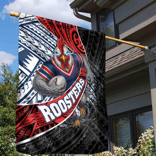 Sydney Roosters Rugby Mascot Garden Flag Tribal Polynesian Power Art - Lightning Mascot