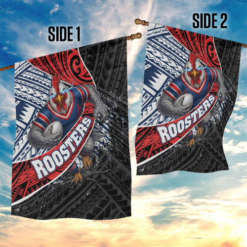 Sydney Roosters Rugby Mascot Garden Flag Tribal Polynesian Power Art - Lightning Mascot
