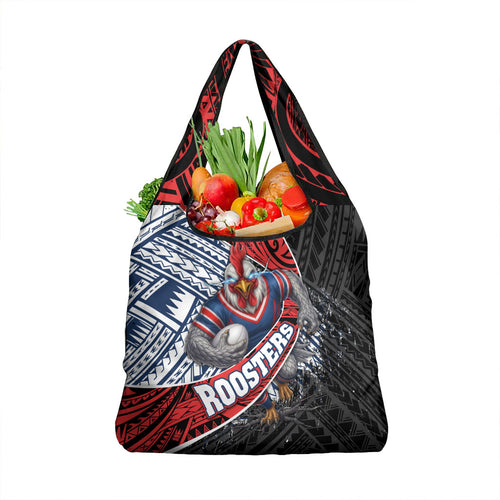 Sydney Roosters Rugby Mascot Grocery Bag Tribal Polynesian Power Art - Lightning Mascot