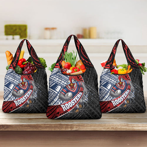 Sydney Roosters Rugby Mascot Grocery Bag Tribal Polynesian Power Art - Lightning Mascot