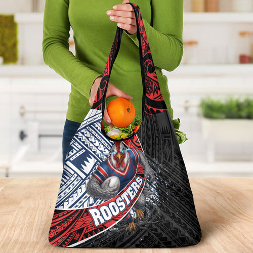 Sydney Roosters Rugby Mascot Grocery Bag Tribal Polynesian Power Art - Lightning Mascot