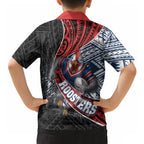 Sydney Roosters Rugby Mascot Hawaiian Shirt Tribal Polynesian Power Art - Lightning Mascot