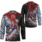 Sydney Roosters Rugby Mascot Hockey Jersey Tribal Polynesian Power Art - Lightning Mascot