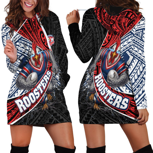 Sydney Roosters Rugby Mascot Hoodie Dress Tribal Polynesian Power Art - Lightning Mascot