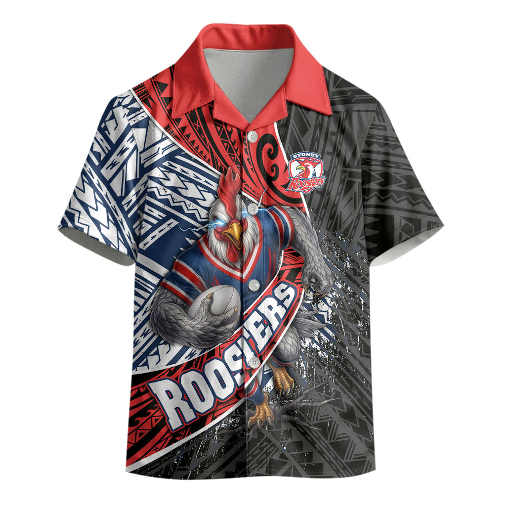 Sydney Roosters Rugby Mascot Kid Hawaiian Shirt Tribal Polynesian Power Art - Lightning Mascot