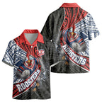 Sydney Roosters Rugby Mascot Kid Hawaiian Shirt Tribal Polynesian Power Art - Lightning Mascot