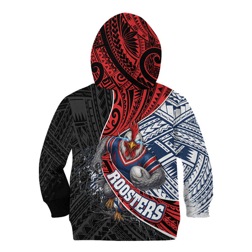 Sydney Roosters Rugby Mascot Kid Hoodie Tribal Polynesian Power Art - Lightning Mascot