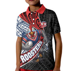 Sydney Roosters Rugby Mascot Kid Polo Shirt Tribal Polynesian Power Art - Lightning Mascot