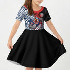 Sydney Roosters Rugby Mascot Kid Short Sleeve Dress Tribal Polynesian Power Art - Lightning Mascot