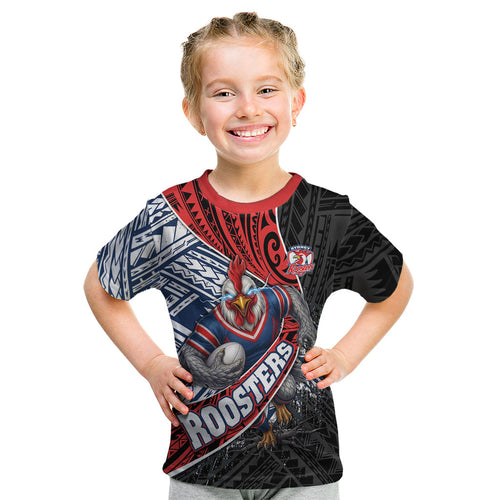 Sydney Roosters Rugby Mascot Kid T Shirt Tribal Polynesian Power Art - Lightning Mascot