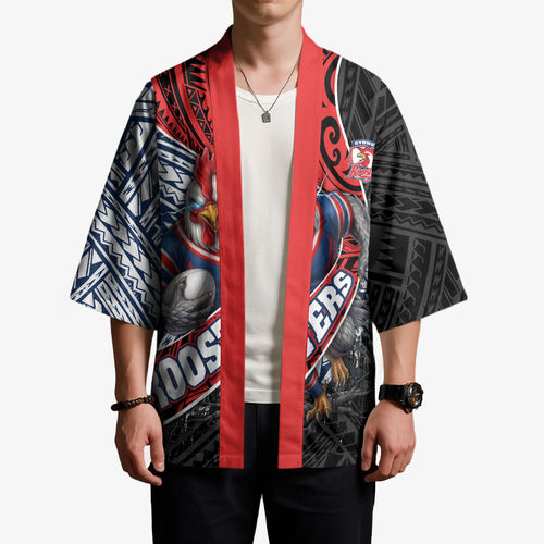 Sydney Roosters Rugby Mascot Kimono Tribal Polynesian Power Art - Lightning Mascot