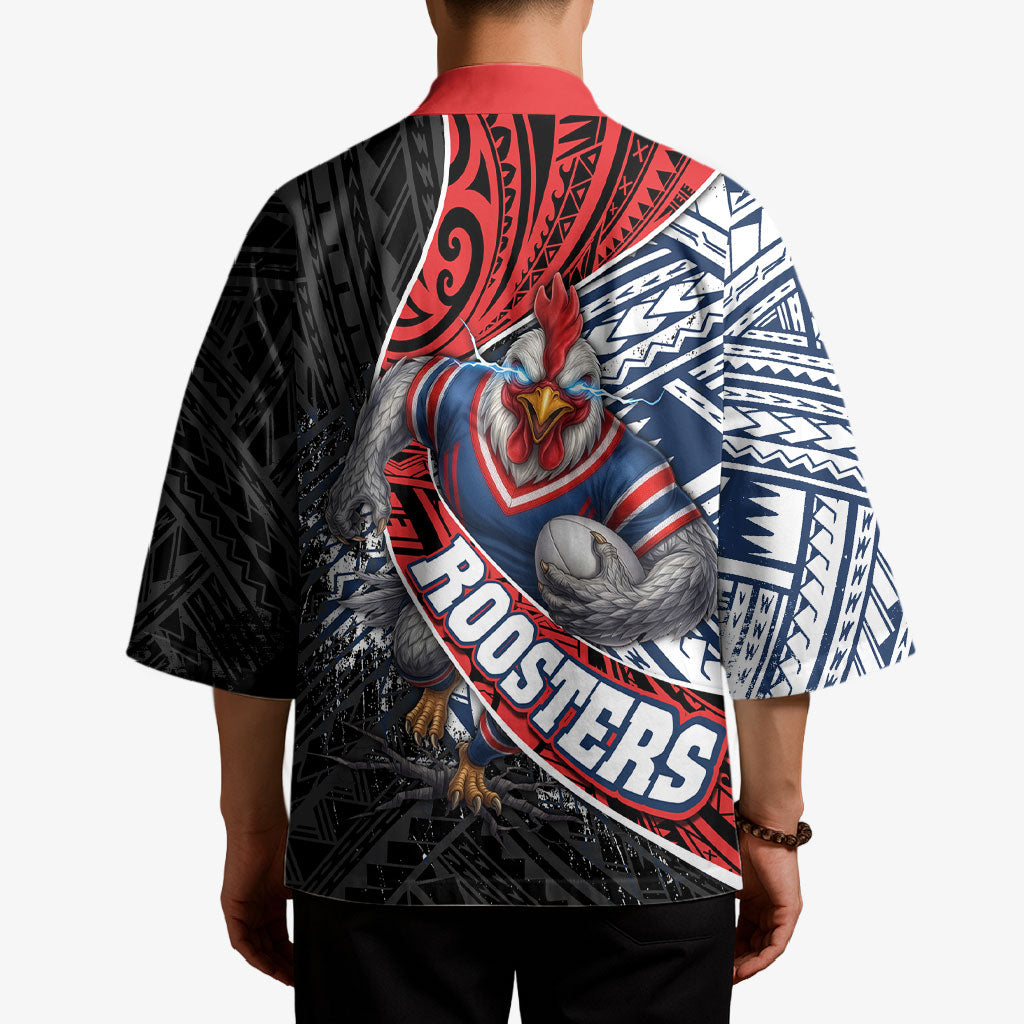 Sydney Roosters Rugby Mascot Kimono Tribal Polynesian Power Art - Lightning Mascot