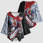 Sydney Roosters Rugby Mascot Kimono Sleeve Blouse Tribal Polynesian Power Art - Lightning Mascot