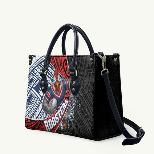 Sydney Roosters Rugby Mascot Leather Bag Tribal Polynesian Power Art - Lightning Mascot