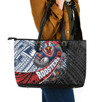 Sydney Roosters Rugby Mascot Leather Tote Bag Tribal Polynesian Power Art - Lightning Mascot