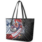 Sydney Roosters Rugby Mascot Leather Tote Bag Tribal Polynesian Power Art - Lightning Mascot