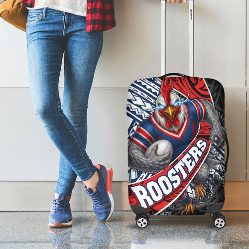 Sydney Roosters Rugby Mascot Luggage Cover Tribal Polynesian Power Art - Lightning Mascot