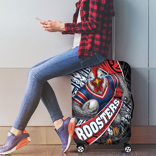 Sydney Roosters Rugby Mascot Luggage Cover Tribal Polynesian Power Art - Lightning Mascot