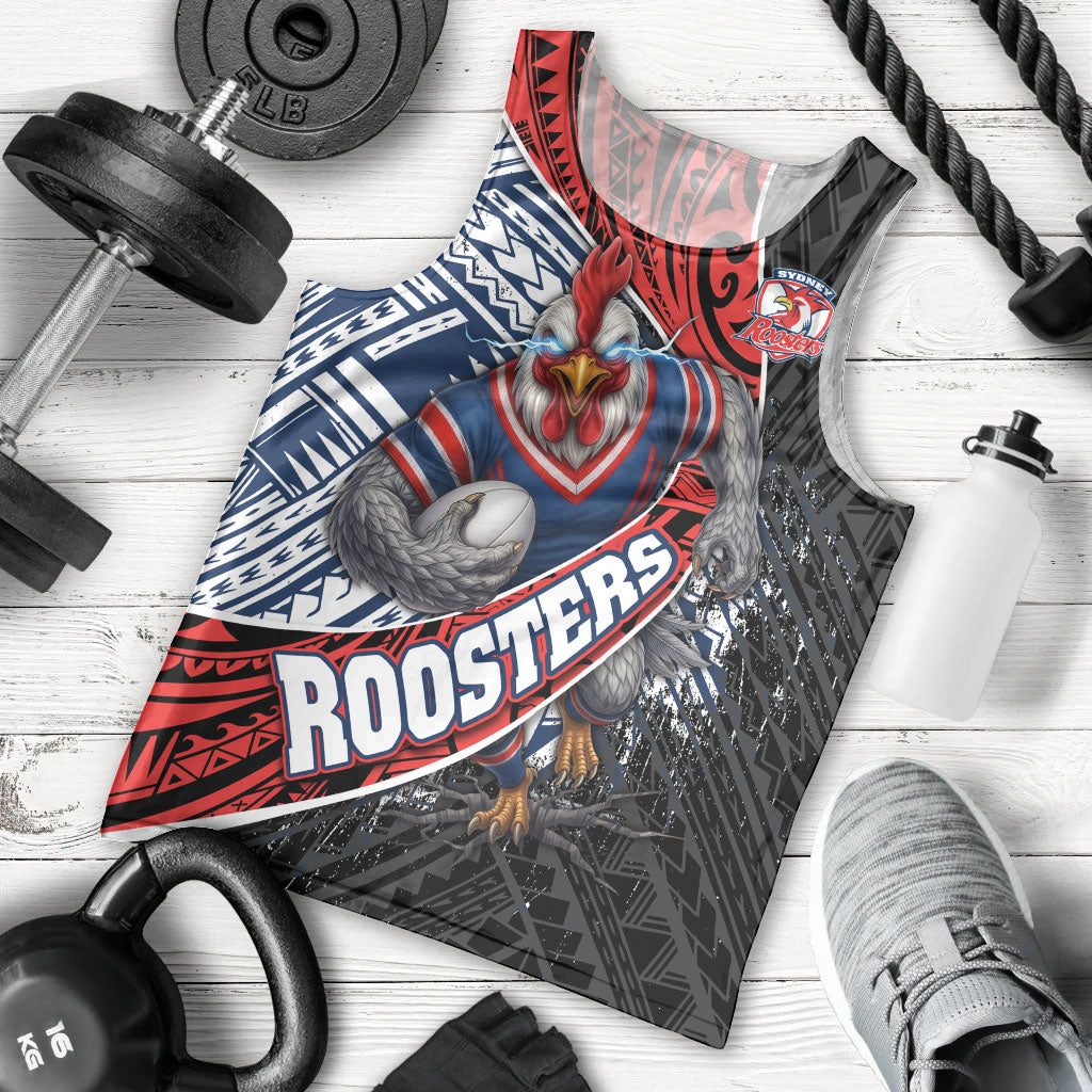 Sydney Roosters Rugby Mascot Men Tank Top Tribal Polynesian Power Art - Lightning Mascot