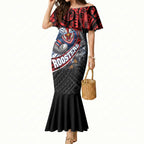 Sydney Roosters Rugby Mascot Mermaid Dress Tribal Polynesian Power Art - Lightning Mascot