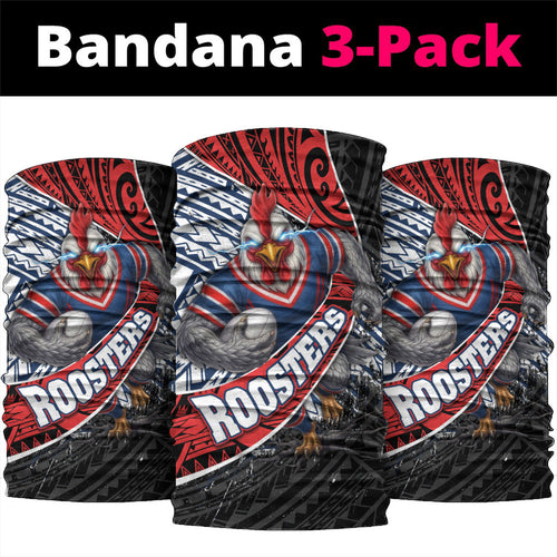 Sydney Roosters Rugby Mascot Neck Gaiter Tribal Polynesian Power Art - Lightning Mascot