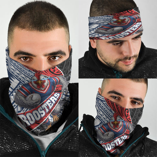 Sydney Roosters Rugby Mascot Neck Gaiter Tribal Polynesian Power Art - Lightning Mascot