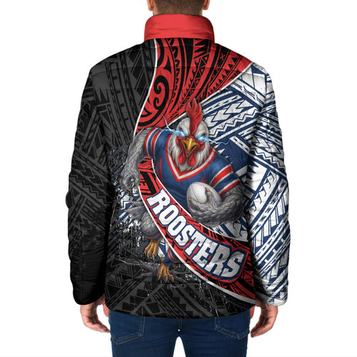 Sydney Roosters Rugby Mascot Padded Jacket Tribal Polynesian Power Art - Lightning Mascot