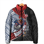 Sydney Roosters Rugby Mascot Padded Jacket Tribal Polynesian Power Art - Lightning Mascot