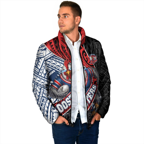 Sydney Roosters Rugby Mascot Padded Jacket Tribal Polynesian Power Art - Lightning Mascot