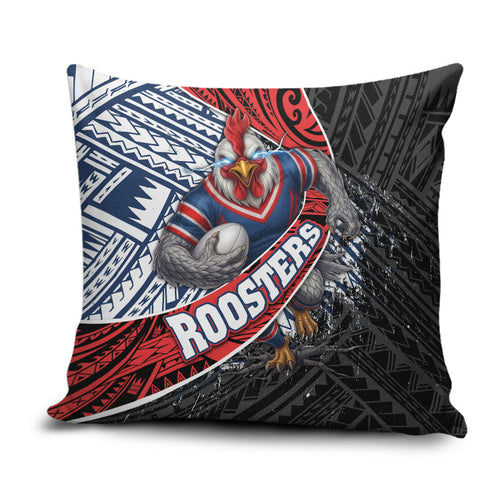Sydney Roosters Rugby Mascot Pillow Cover Tribal Polynesian Power Art - Lightning Mascot