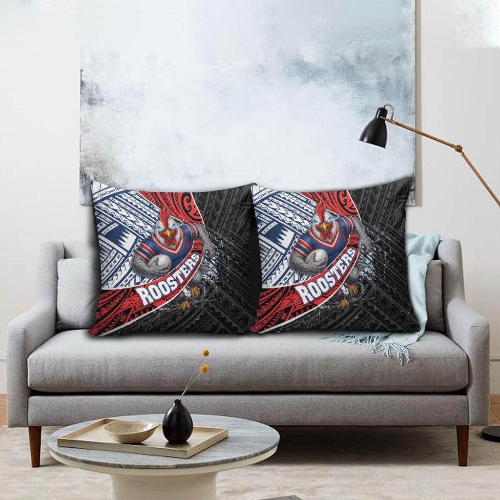 Sydney Roosters Rugby Mascot Pillow Cover Tribal Polynesian Power Art - Lightning Mascot