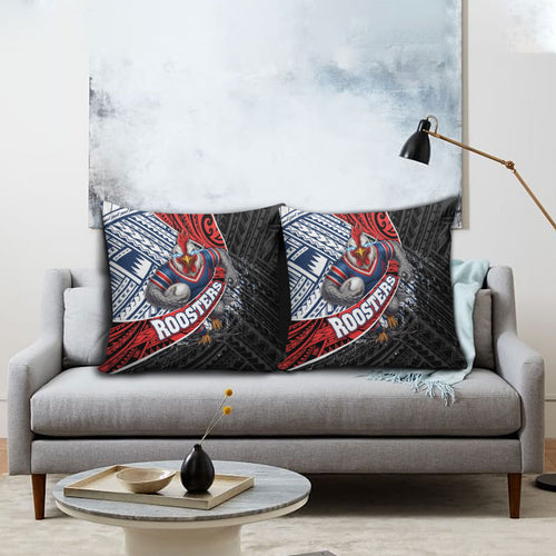 Sydney Roosters Rugby Mascot Pillow Cover Tribal Polynesian Power Art - Lightning Mascot