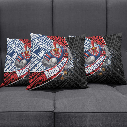 Sydney Roosters Rugby Mascot Pillow Cover Tribal Polynesian Power Art - Lightning Mascot