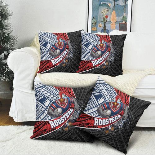 Sydney Roosters Rugby Mascot Pillow Cover Tribal Polynesian Power Art - Lightning Mascot