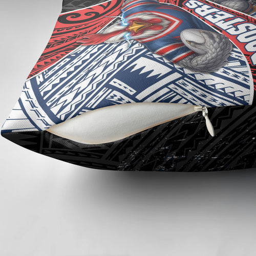 Sydney Roosters Rugby Mascot Pillow Cover Tribal Polynesian Power Art - Lightning Mascot