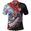 Sydney Roosters Rugby Mascot Polo Shirt Tribal Polynesian Power Art - Lightning Mascot