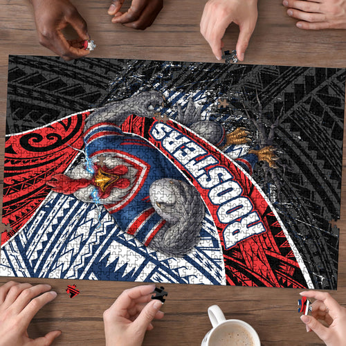 Sydney Roosters Rugby Mascot Puzzle Tribal Polynesian Power Art - Lightning Mascot