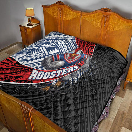 Sydney Roosters Rugby Mascot Quilt Tribal Polynesian Power Art - Lightning Mascot