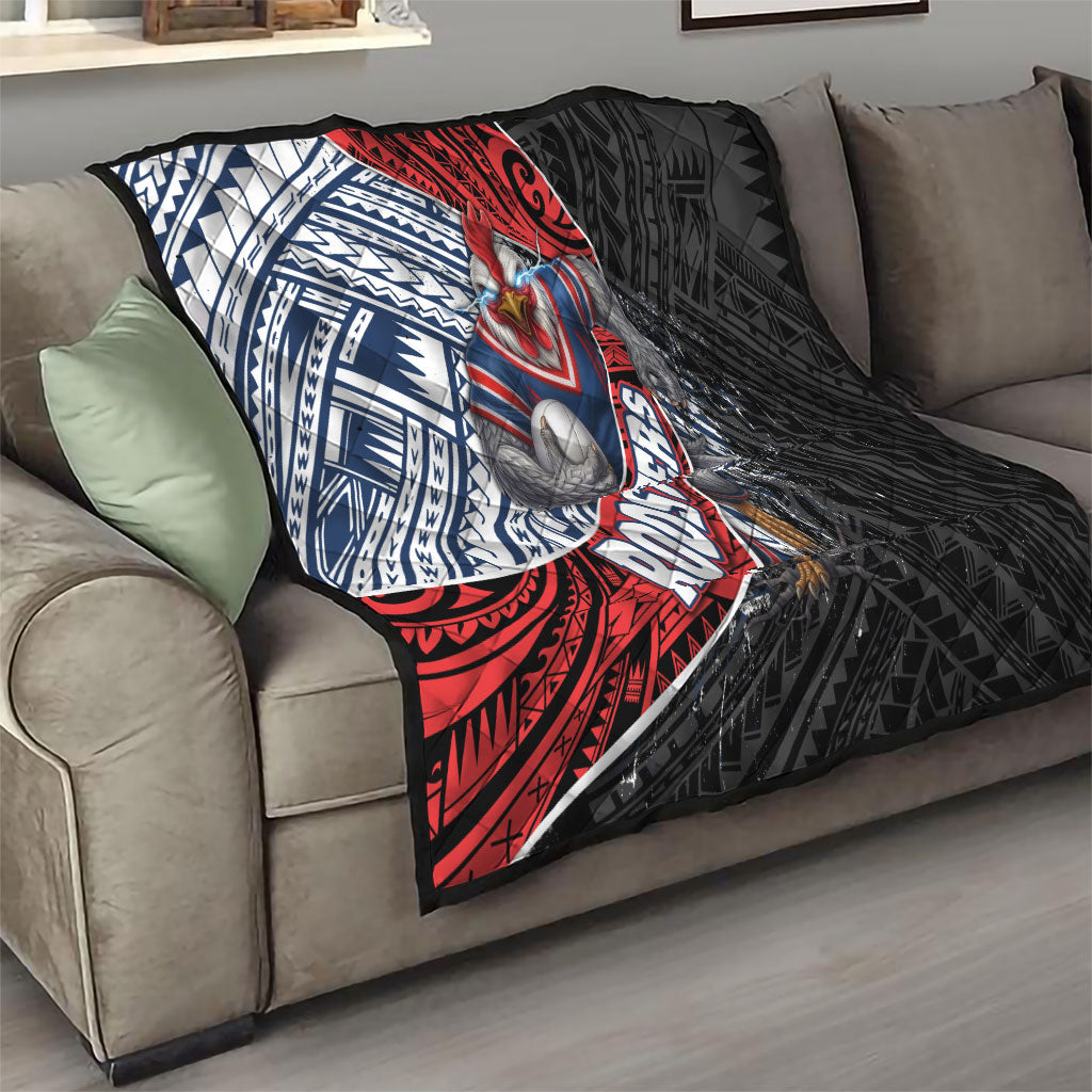 Sydney Roosters Rugby Mascot Quilt Tribal Polynesian Power Art - Lightning Mascot