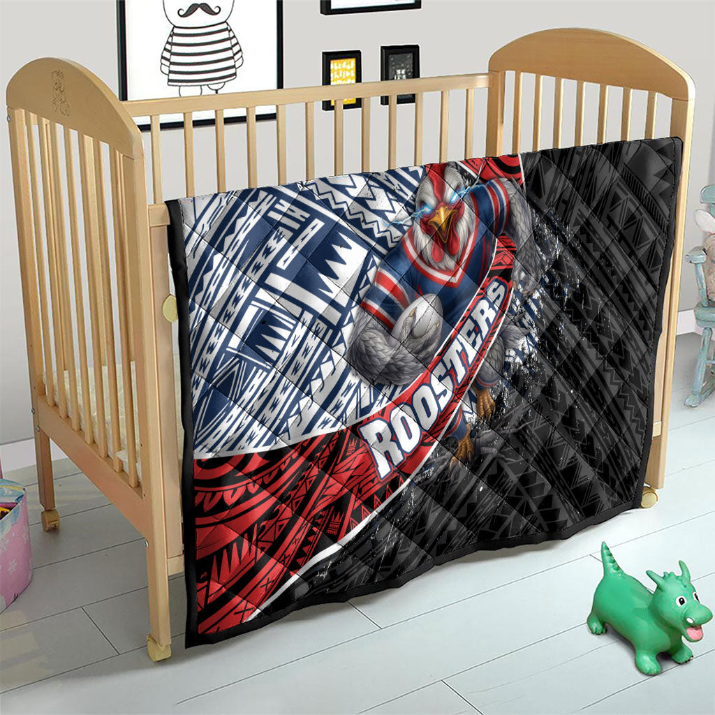 Sydney Roosters Rugby Mascot Quilt Tribal Polynesian Power Art - Lightning Mascot